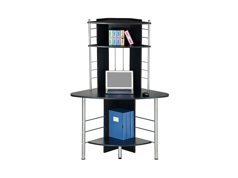 Bureau informatique d'angle Rico - noir