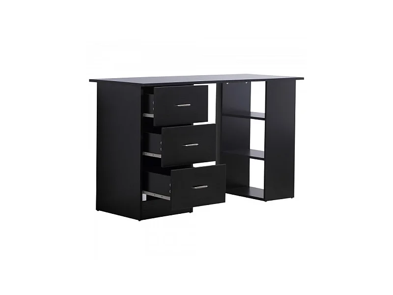 Bureau informatique multicompartiment Platoon noir