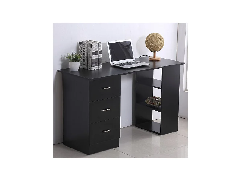 Bureau informatique multicompartiment Platoon noir