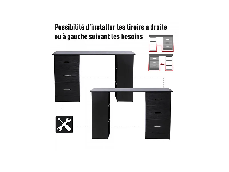 Bureau informatique multicompartiment Platoon noir