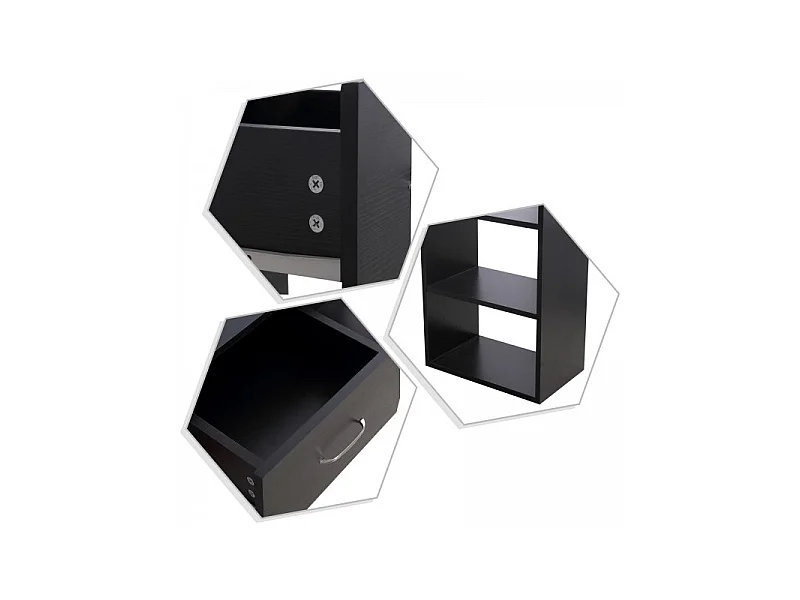 Bureau informatique multicompartiment Platoon noir