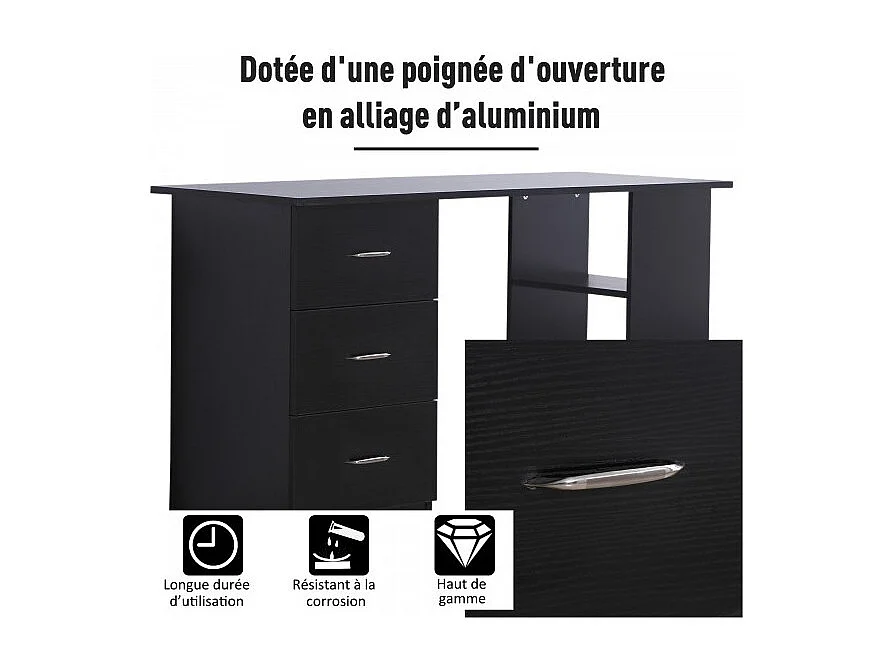 Bureau informatique multicompartiment Platoon noir