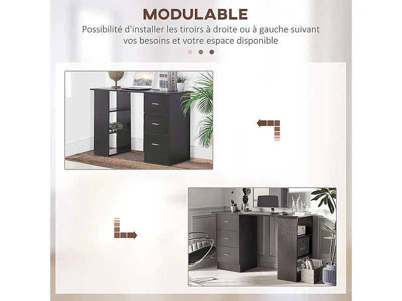 Bureau informatique multicompartiment Platoon noir