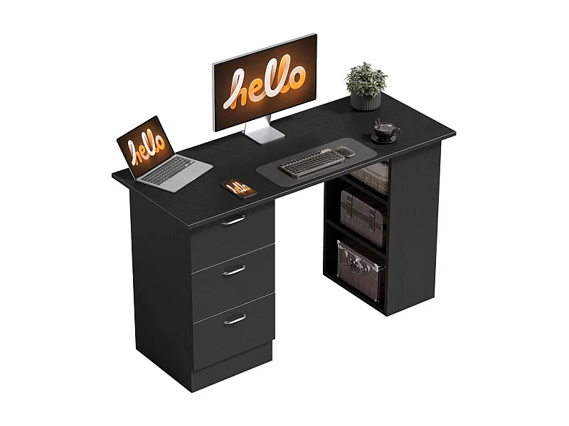 Bureau informatique multicompartiment Platoon noir