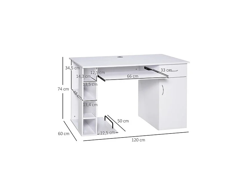 bureau informatique HILDE blanc