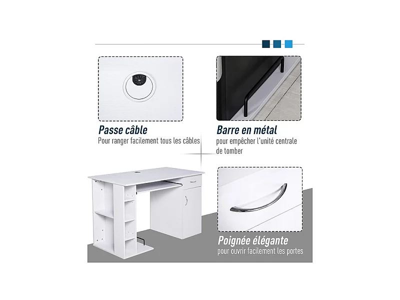 bureau informatique HILDE blanc