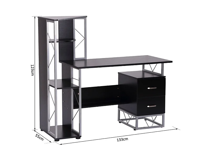 Bureau informatique Edwynn noir