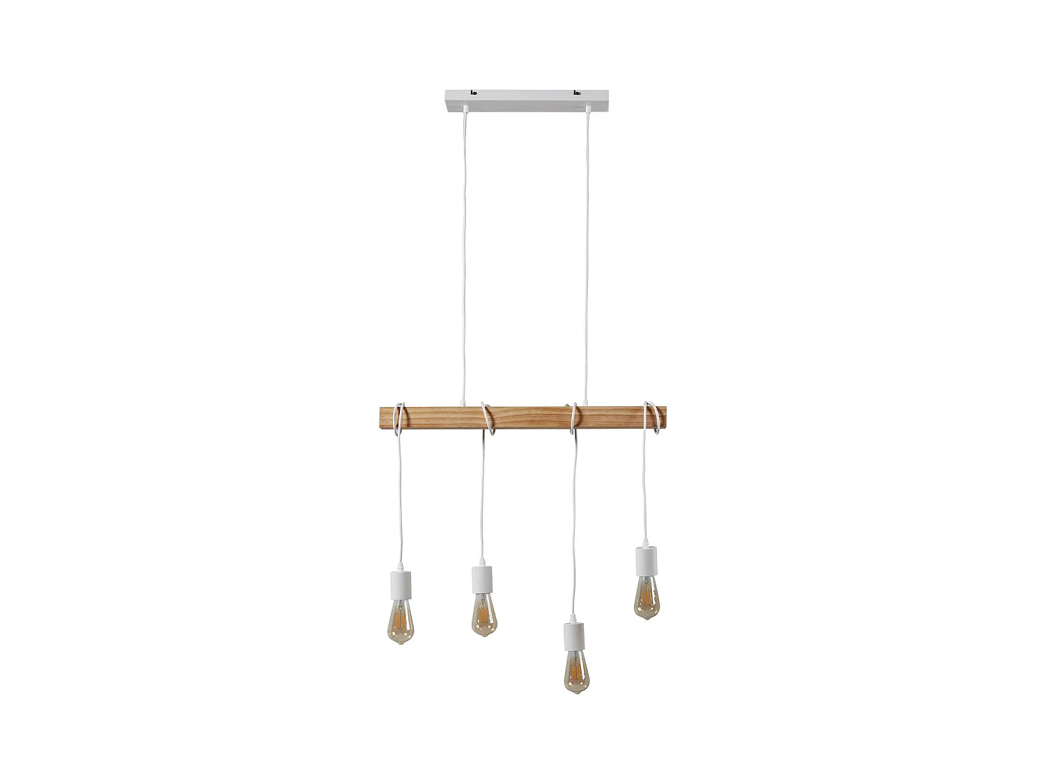 Lampe Suspension 4 Têtes "Forkland" 71cm Blanc