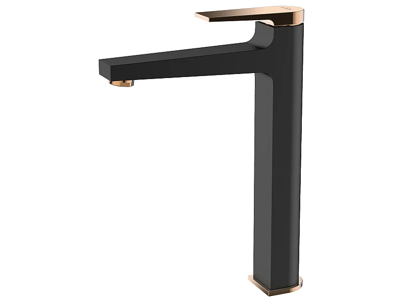 Grifo Lavabo Negro Oro Alto Monomando Midnight