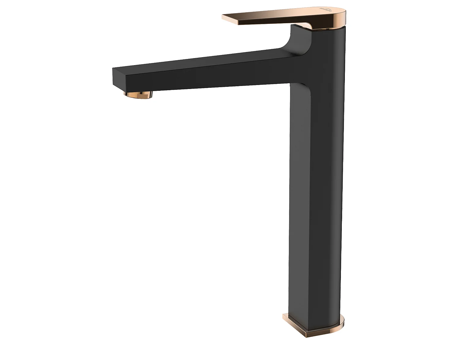 Rubinetto Miscelatore Lavabo Nero Oro Alto Monocontrollo Midnight