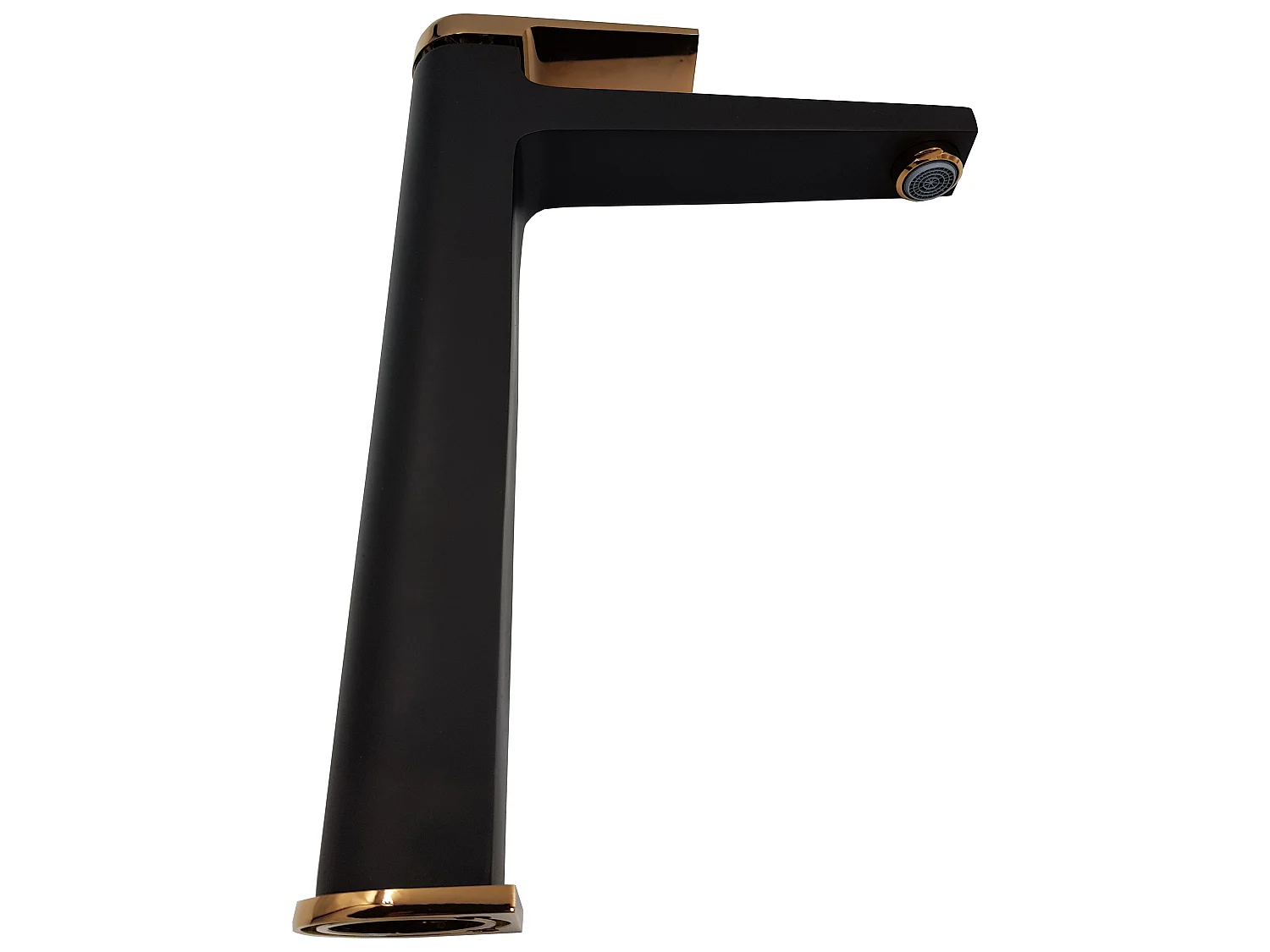 Rubinetto Miscelatore Lavabo Nero Oro Alto Monocontrollo Midnight