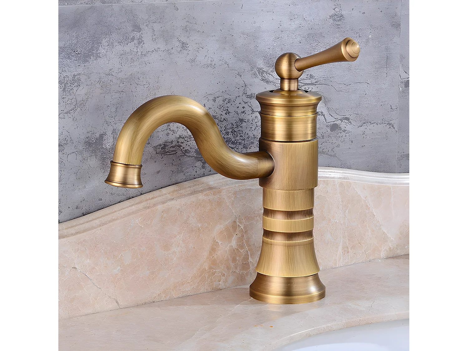 Robinet Salle De Bain Mitigeur Lavabo Laiton Antique Monocommande