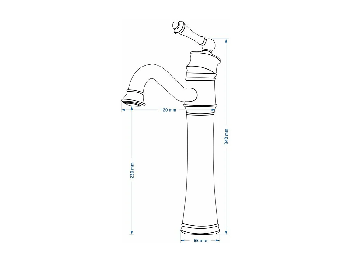 Wastafelkraan Rea Vintage High Black