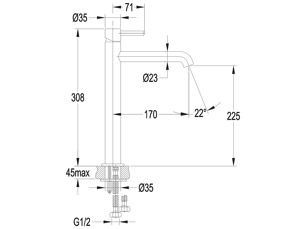 Robinet Salle De Bain Mitigeur Lavabo Sombre Haut Or Monocommande