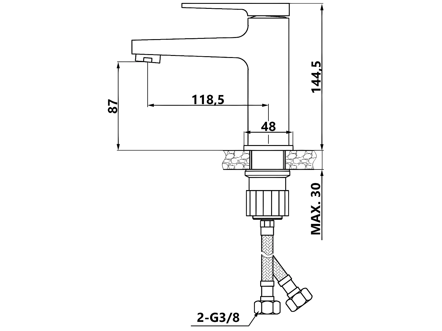 Grifo Lavabo Negro Oro Monomando Midnight