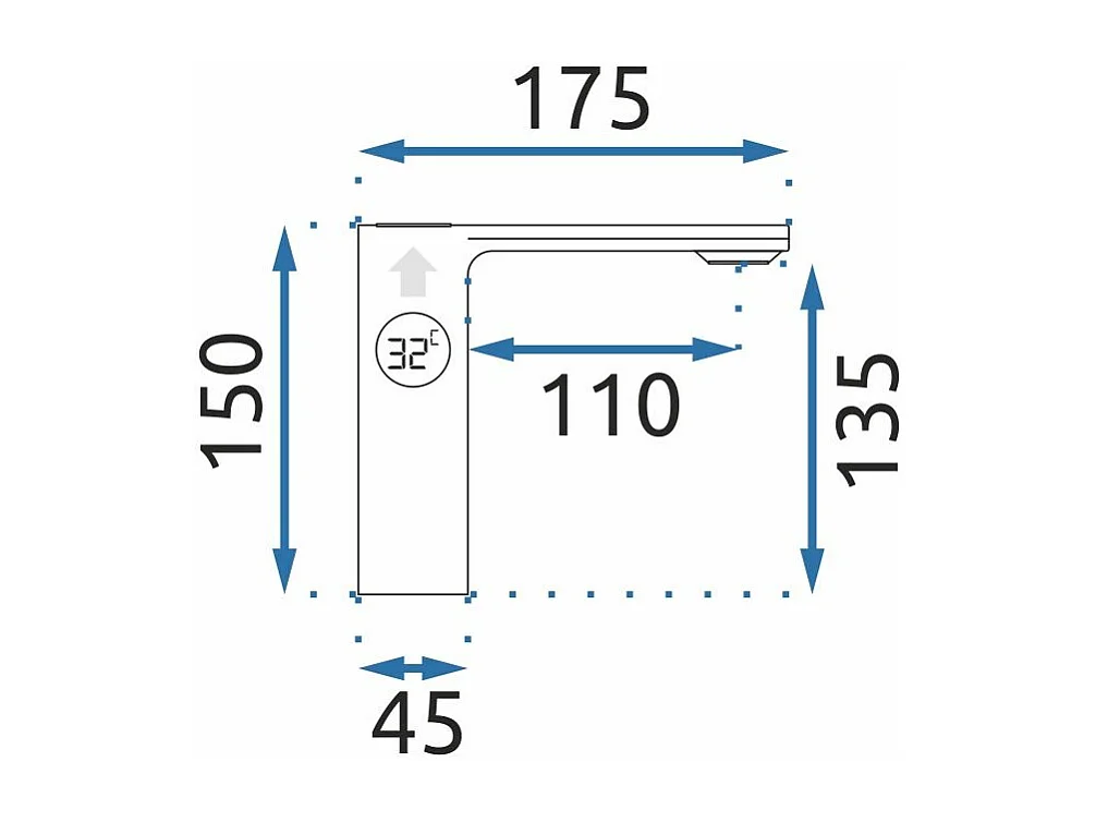 Robinet De Lavabo Rea Js-D001 Mils Low Chrome