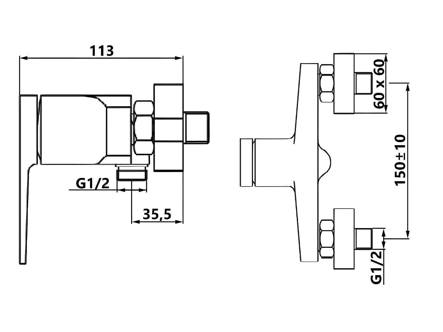 Schwarz/Rosé Gold Messing Badezimmer-Duscharmatur Einhebel-Wandbatterie