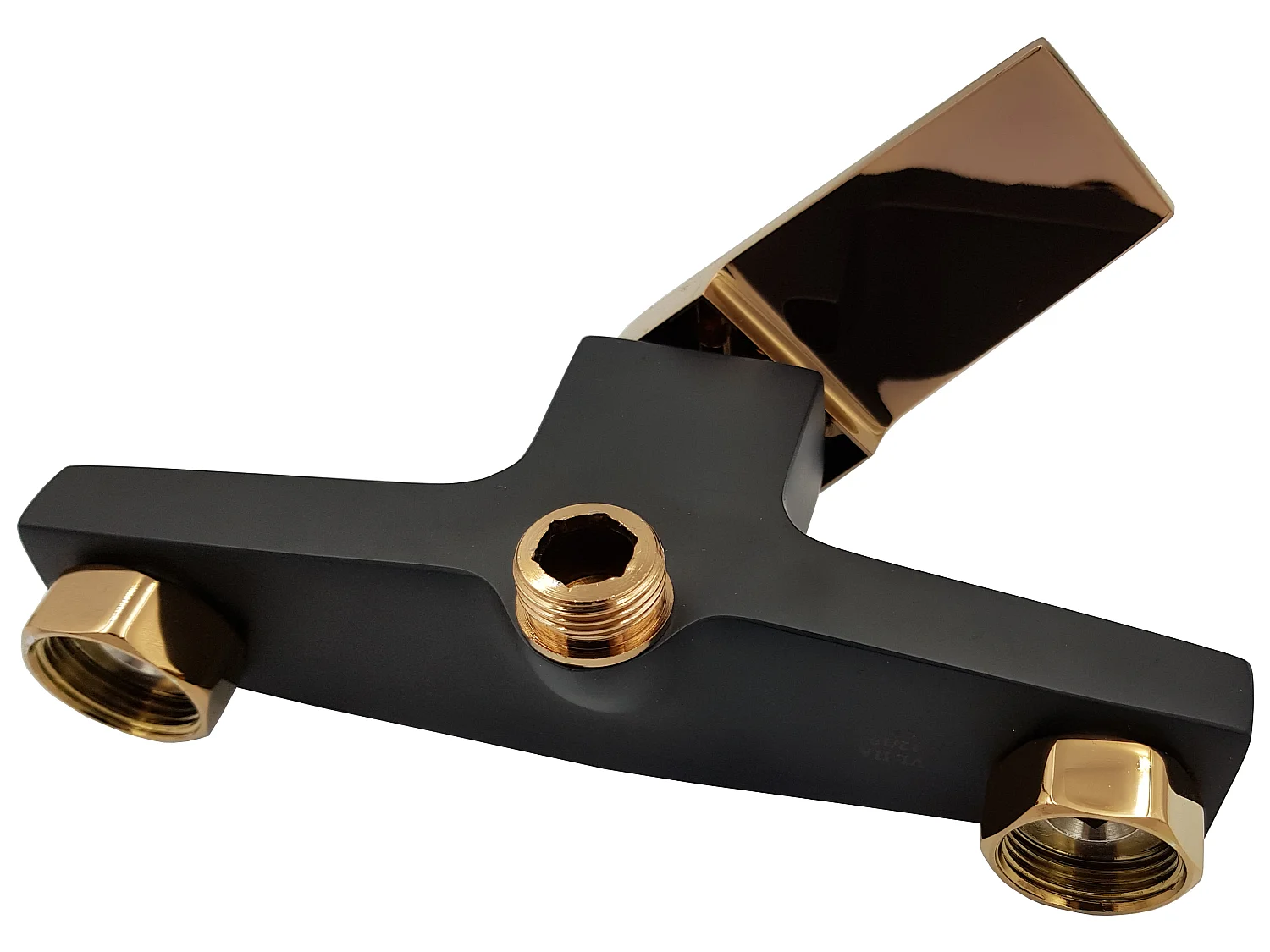 Schwarz/Rosé Gold Messing Badezimmer-Duscharmatur Einhebel-Wandbatterie