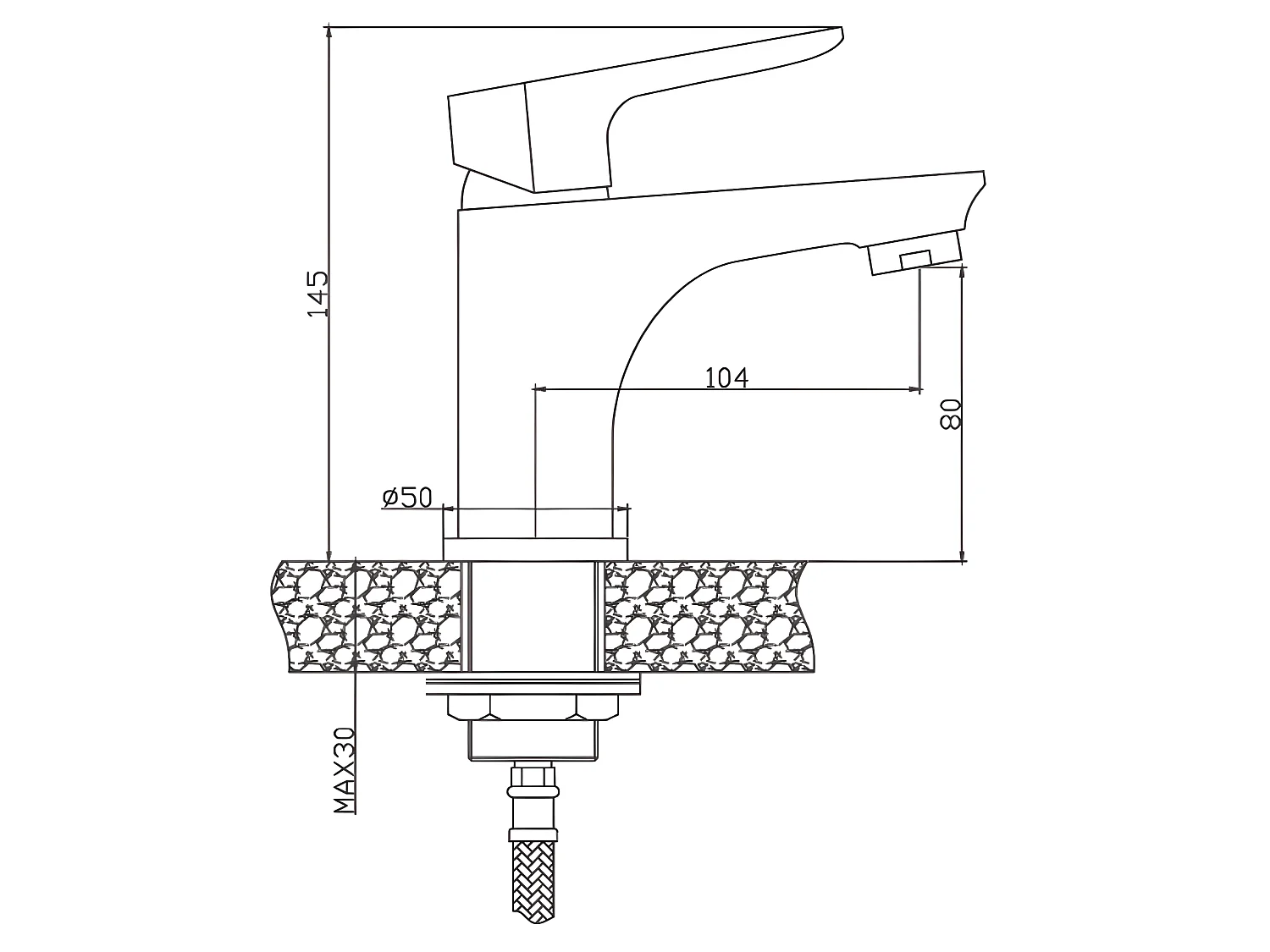 Waschtischarmatur Weiß Einhebelmischer Dokos