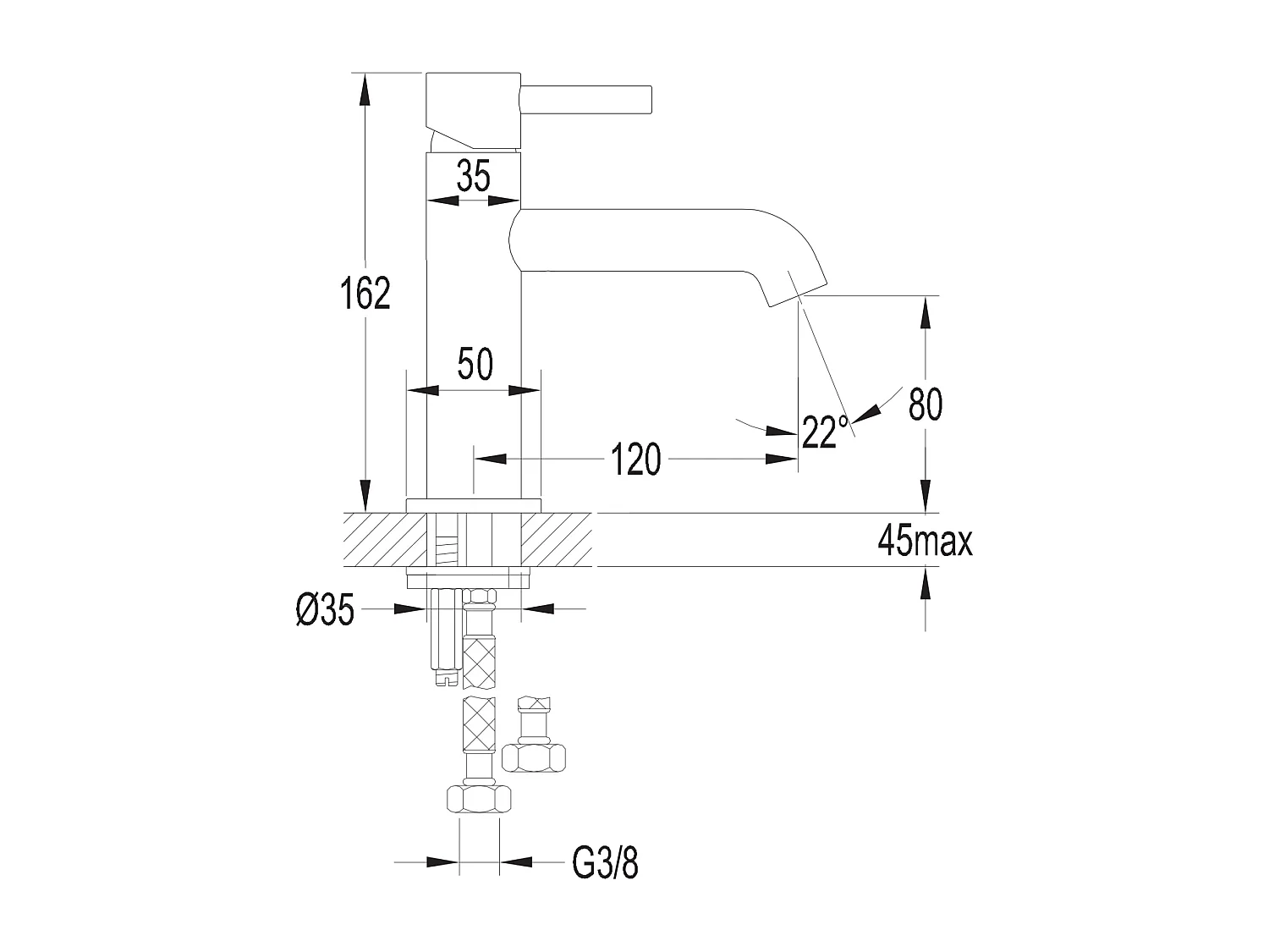 Waschtischarmatur Dunkel Gold Einhebelmischer