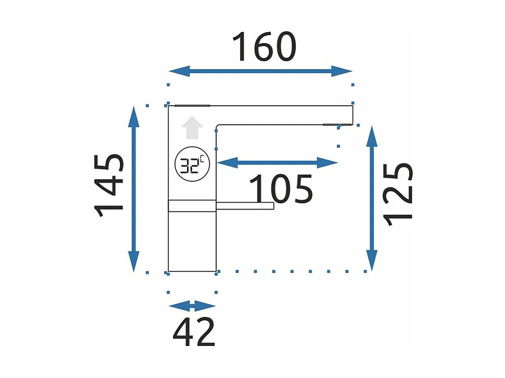 Wastafelkraan Rea Amar Low Black