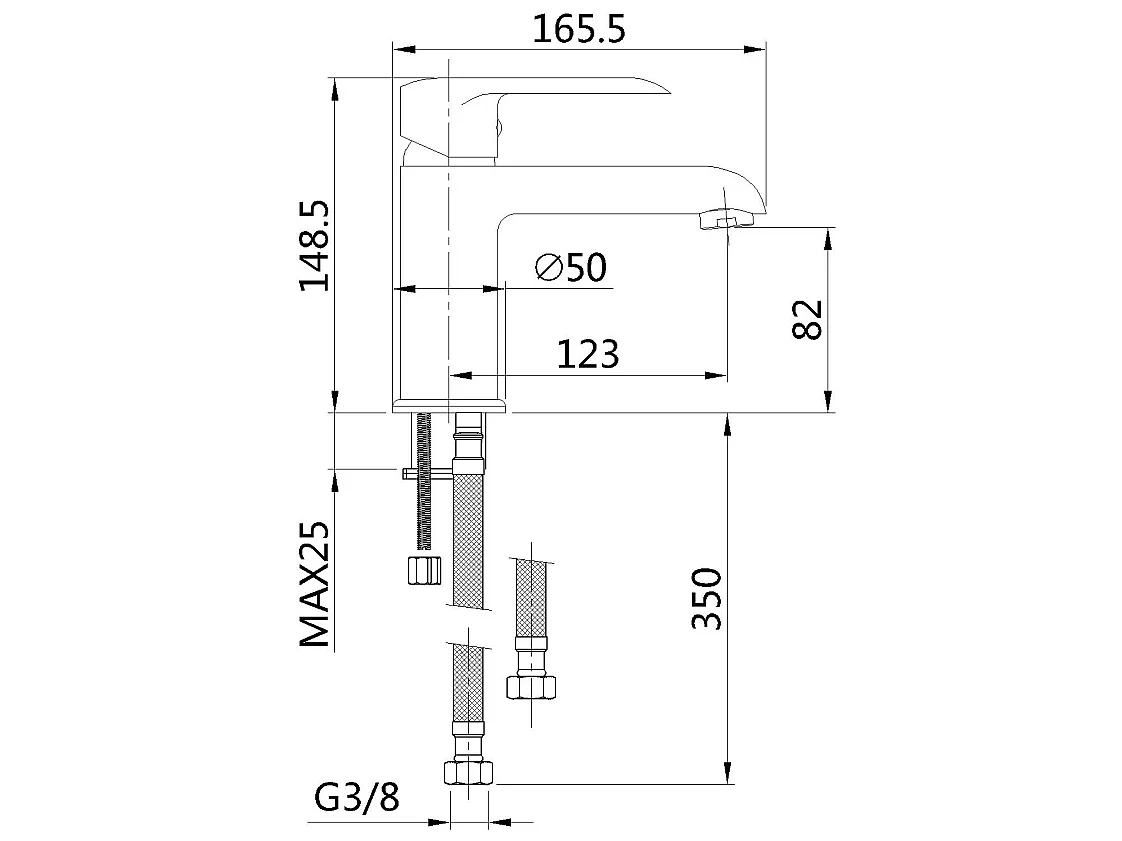 Grifo Lavabo Negro Monomando