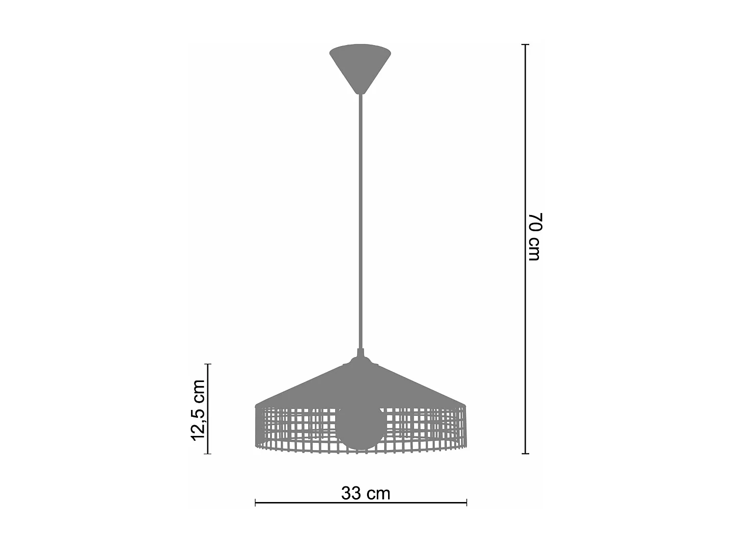 Suspensão TOSEL  LISERON metal cilindro Verde D30 x  H80  cm
