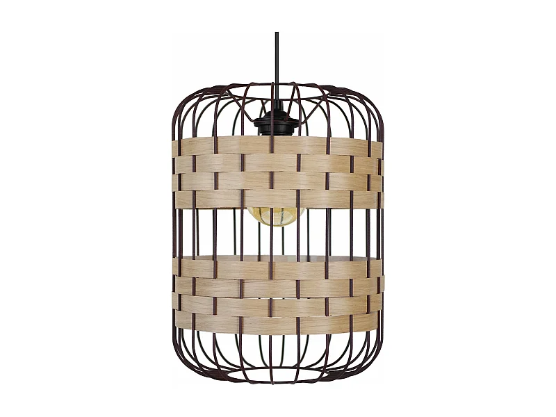 Suspension métal marron bois chêne 96 cm.