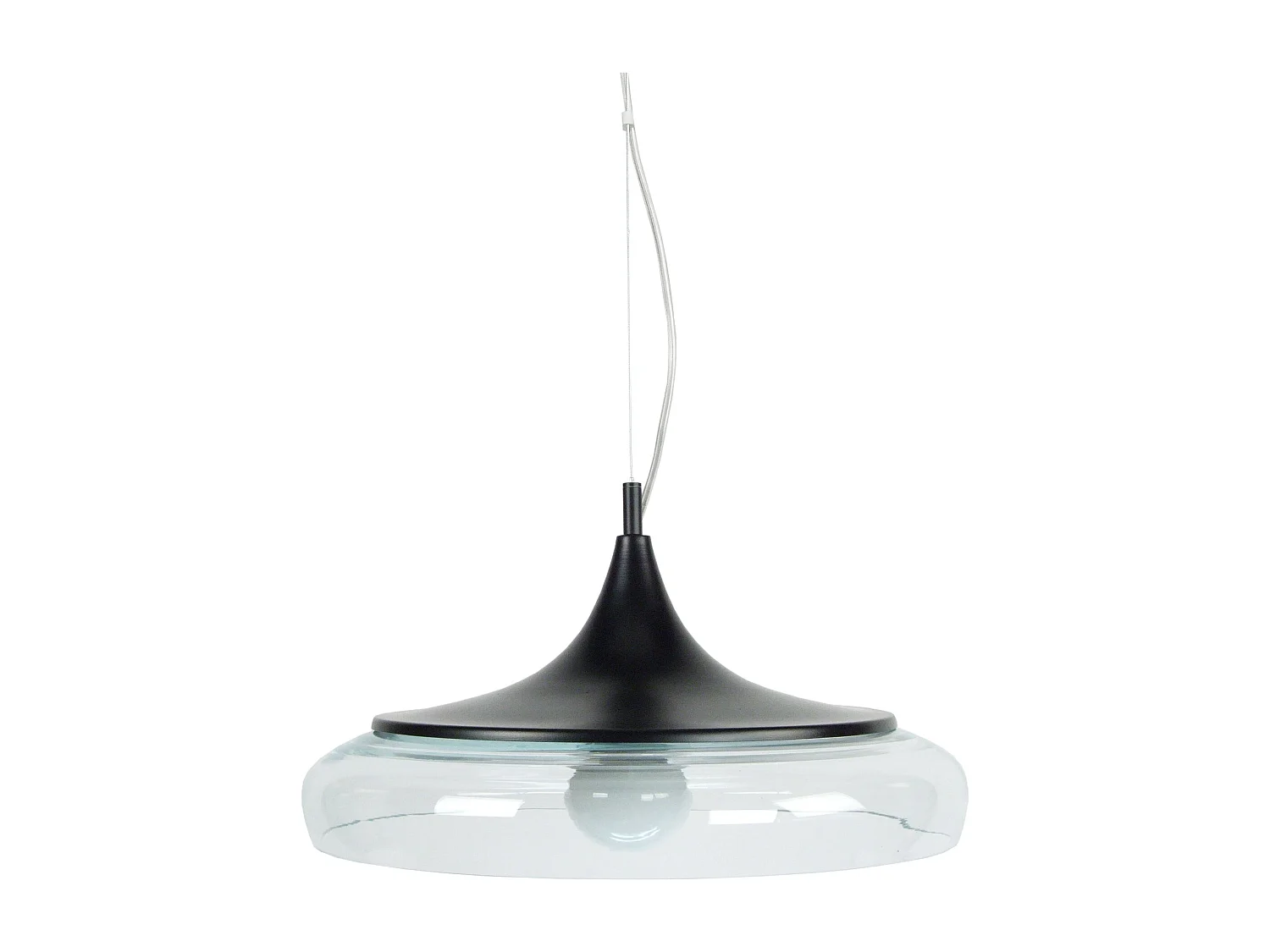 Suspensão TOSEL  DIVINITY vidro cúpula opala D38 x  H77  cm