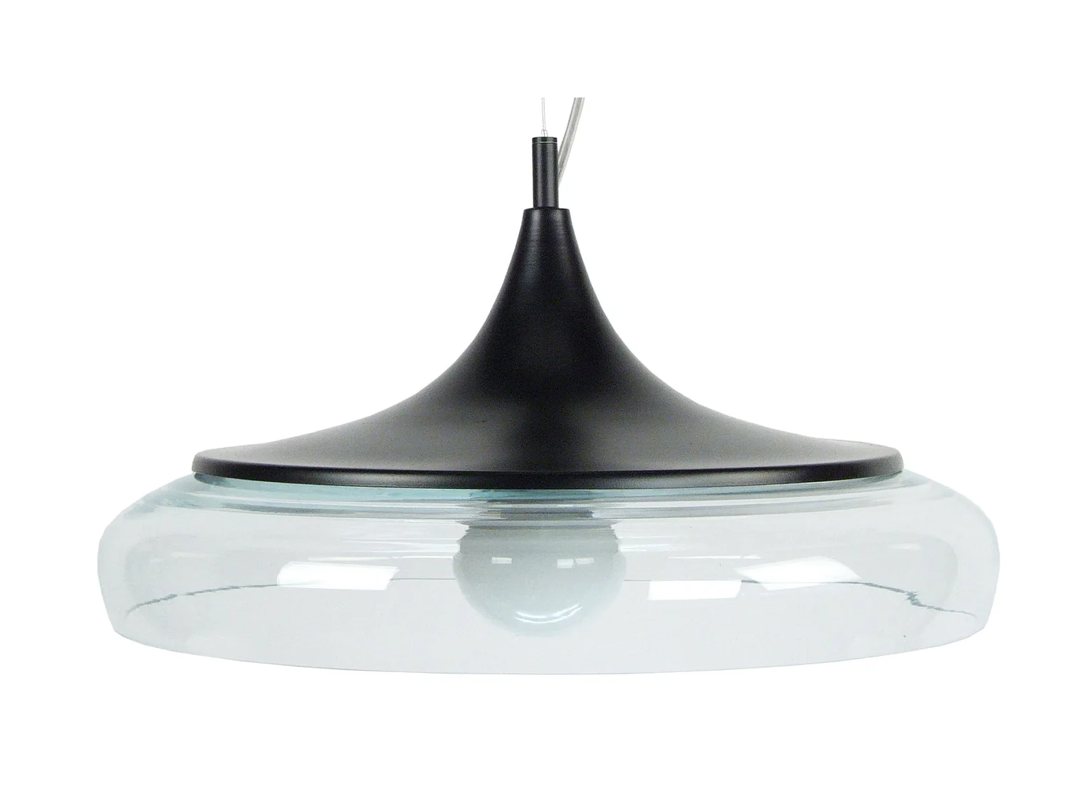Lampadario a sospensione metallo vetro minareto DIVINITY nero cristallino D'41cm