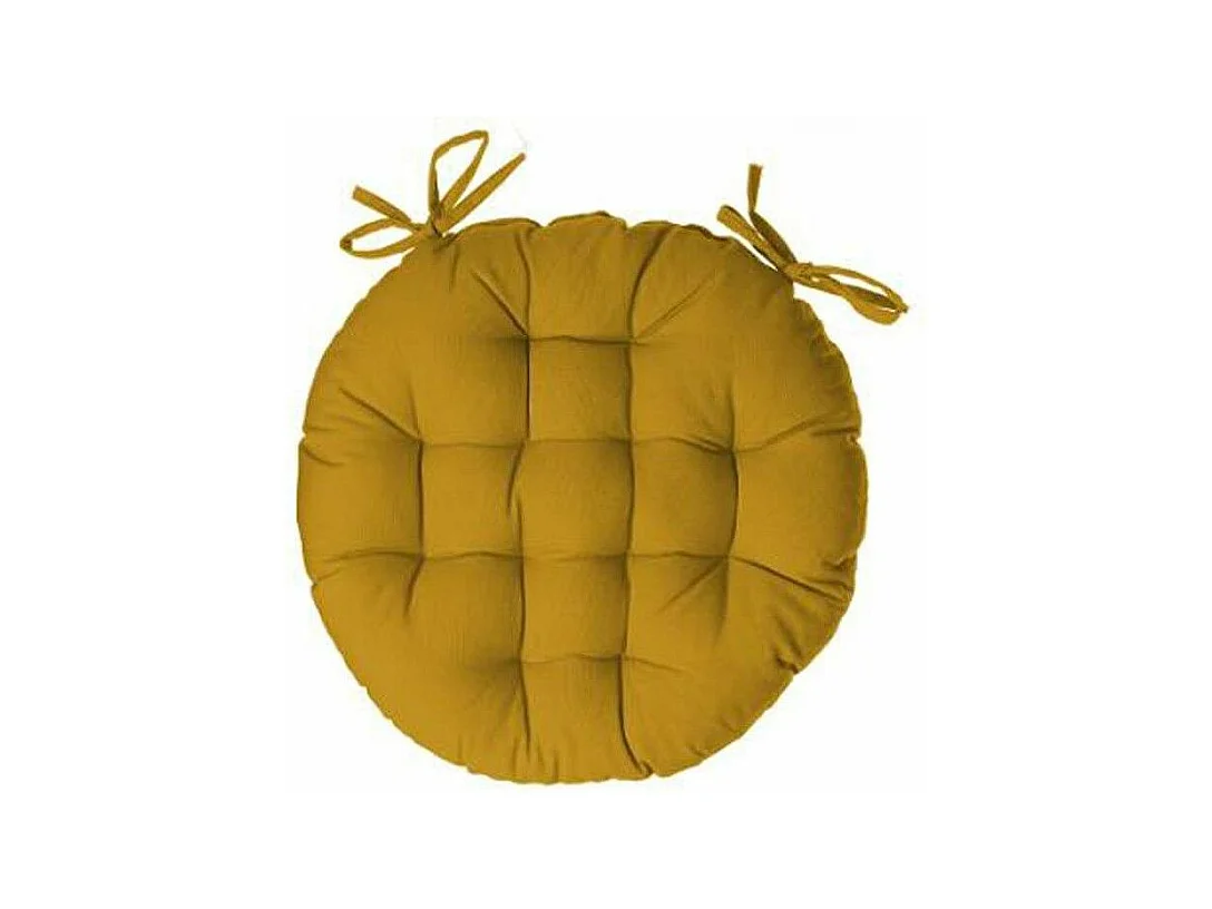 Galette de Chaise Ronde "Leana" 38cm Ocre