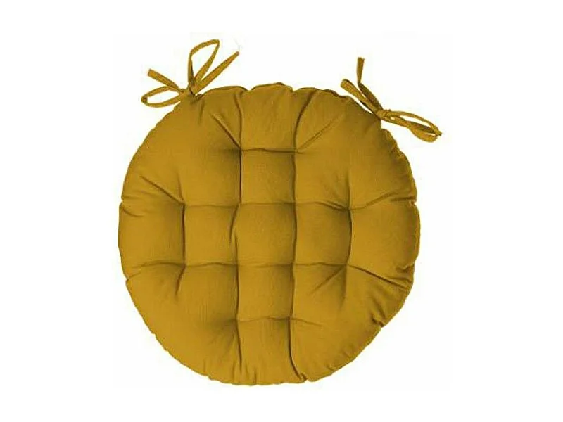 Galette de Chaise Ronde "Leana" 38cm Ocre