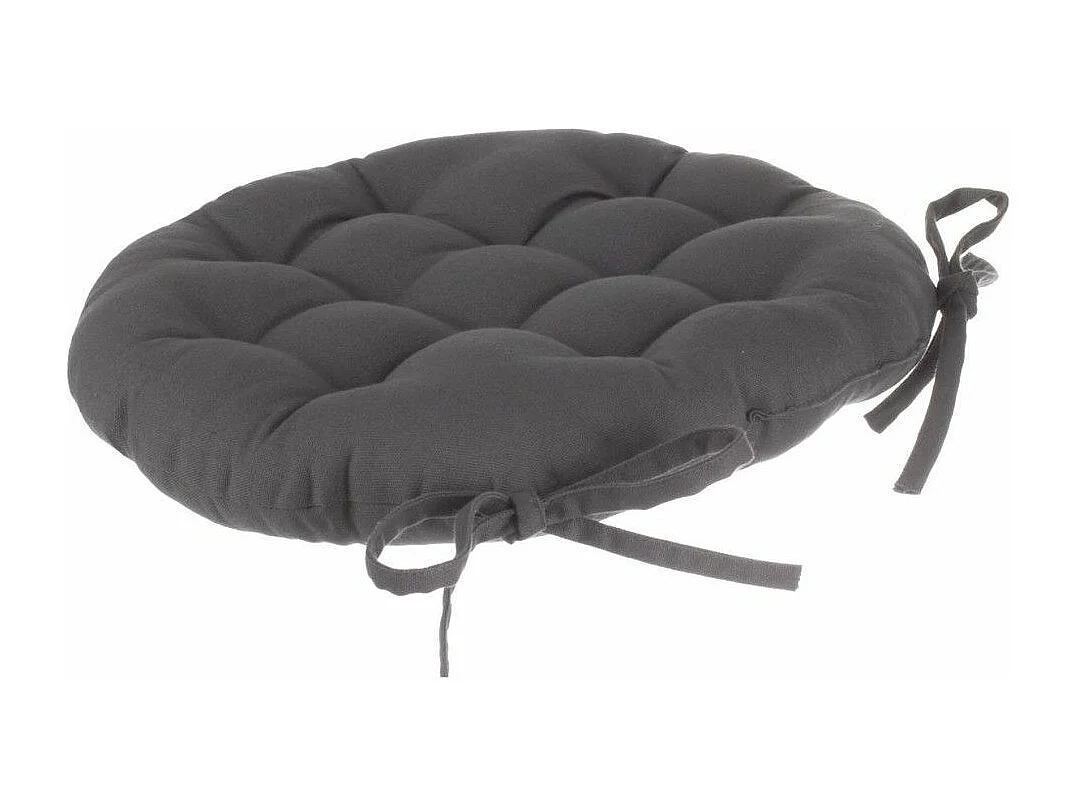 Galette de Chaise Ronde "Leana" 38cm Gris Foncé