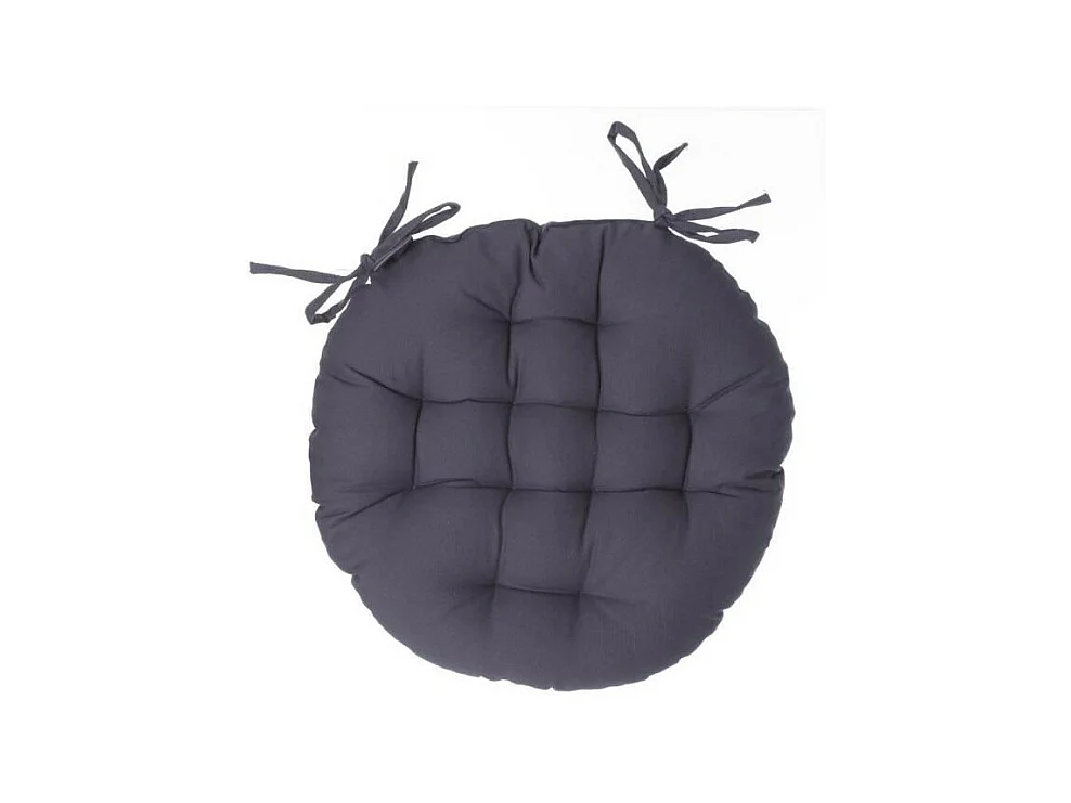 Galette de Chaise Ronde "Leana" 38cm Gris Foncé