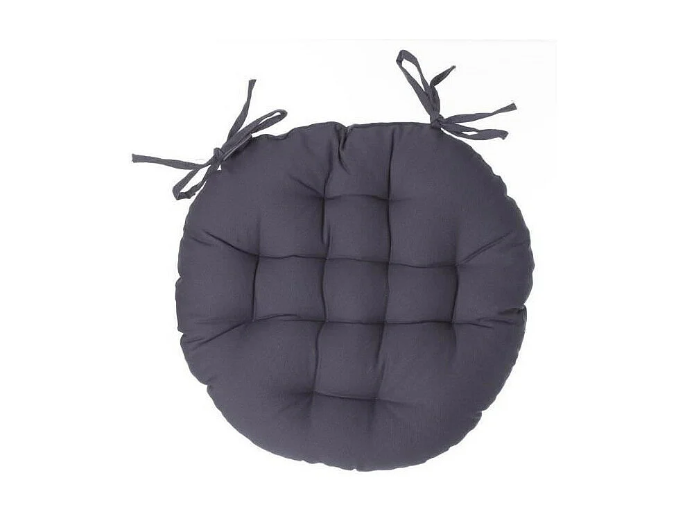 Galette de Chaise Ronde "Leana" 38cm Gris Foncé