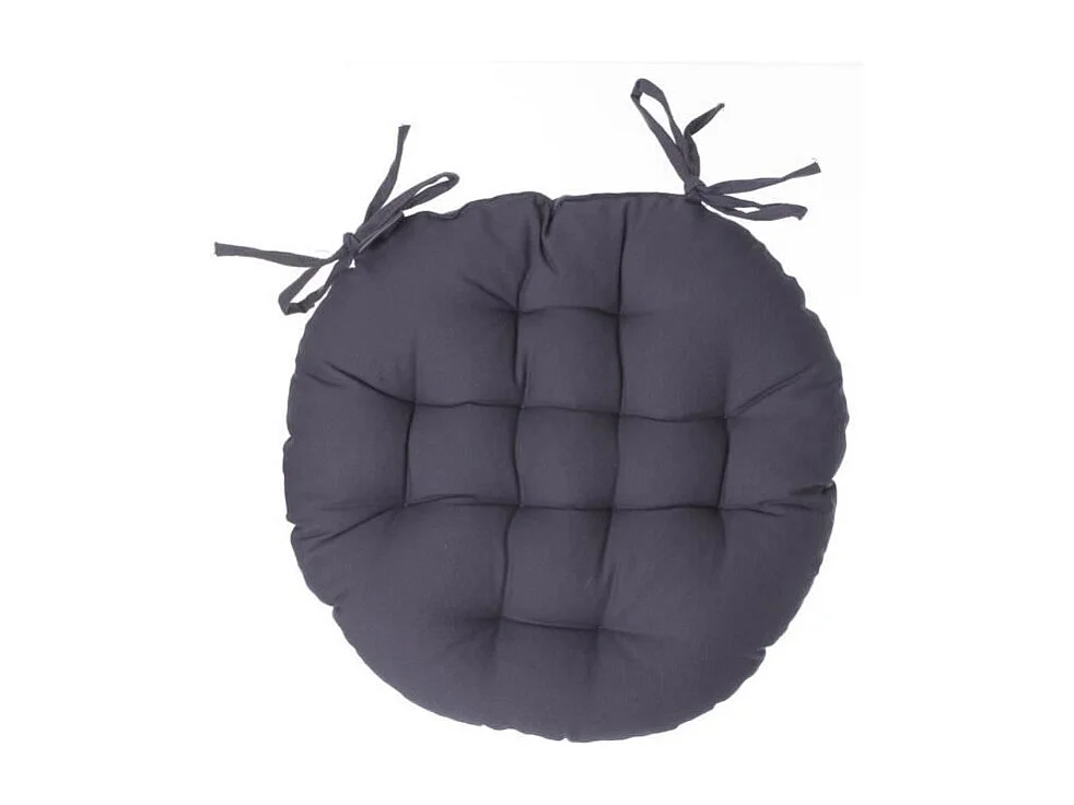 Galette de Chaise Ronde "Leana" 38cm Gris Foncé