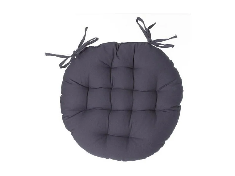 Galette de Chaise Ronde "Leana" 38cm Gris Foncé