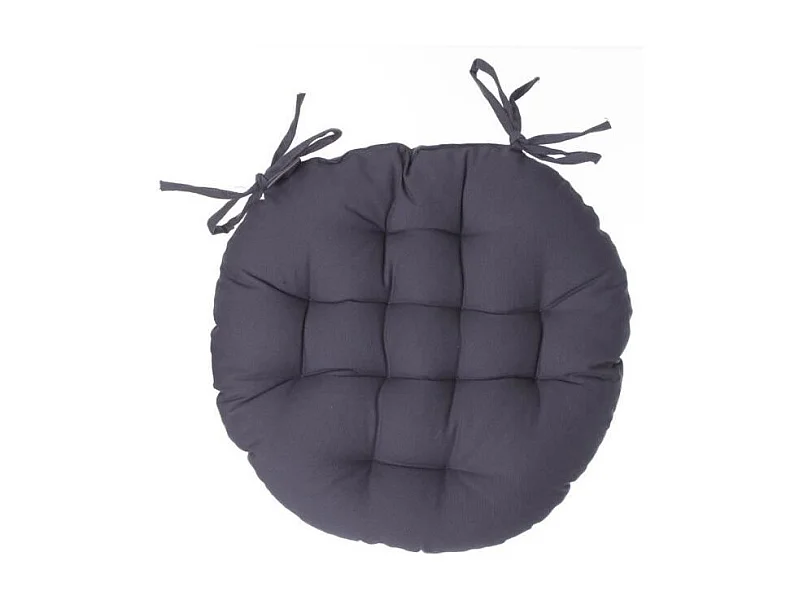 Galette de Chaise Ronde "Leana" 38cm Gris Foncé