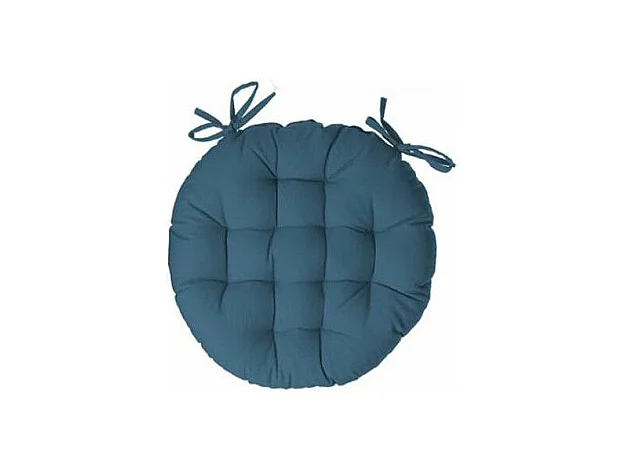 Galette de Chaise Ronde "Leana" 38cm Bleu Canard