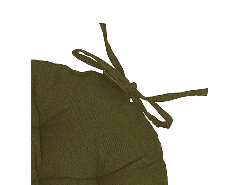 Galette de Chaise Ronde "Leana" 38cm Vert Kaki