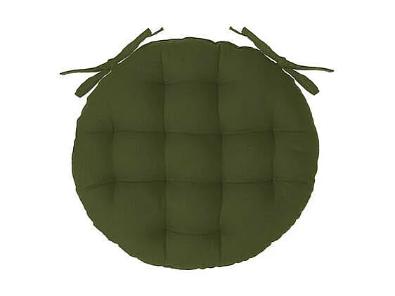 Galette de Chaise Ronde "Leana" 38cm Vert Kaki