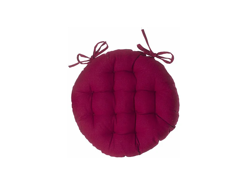 Galette de Chaise Ronde "Leana" 38cm Rouge