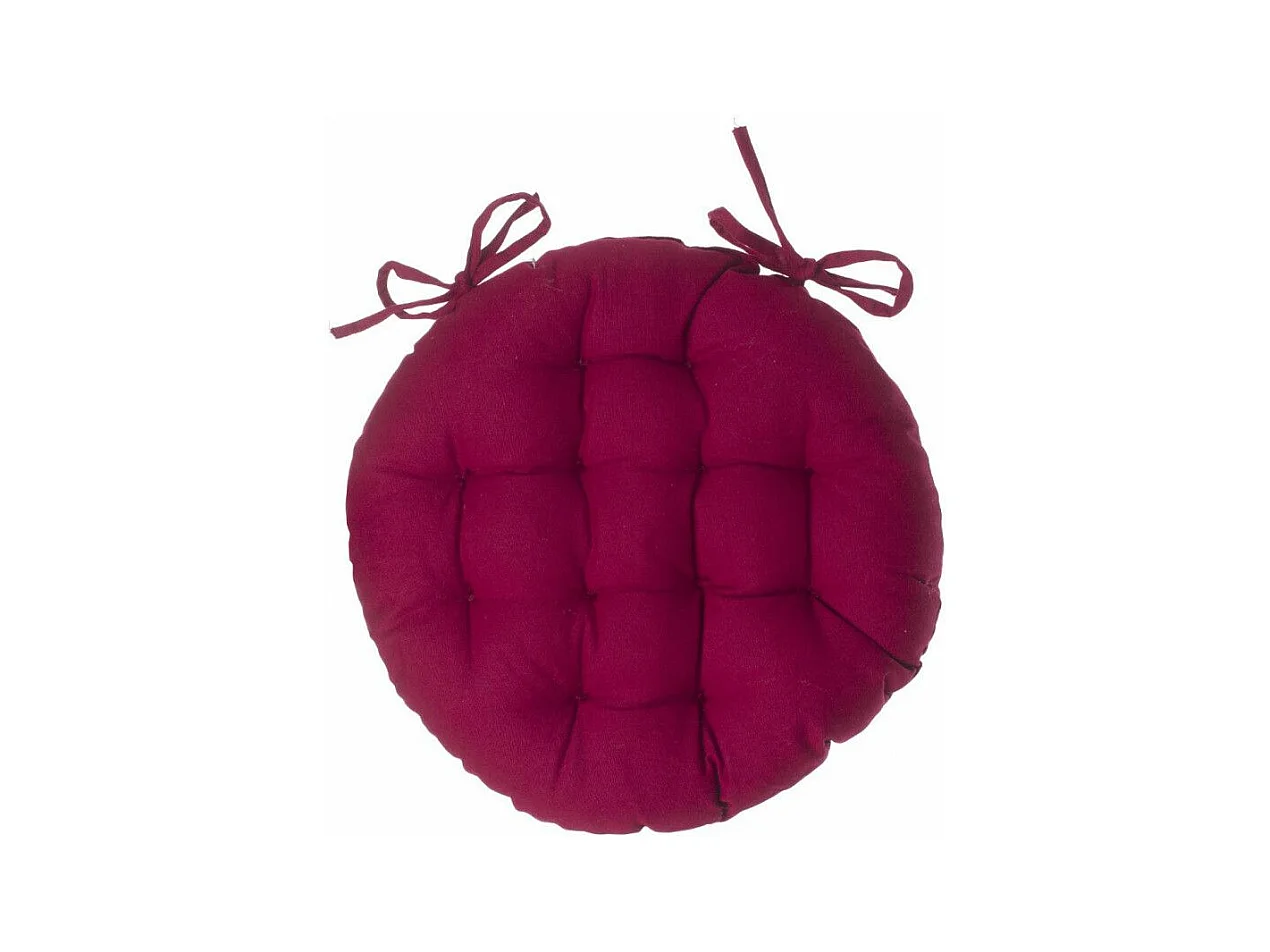 Galette de Chaise Ronde "Leana" 38cm Rouge