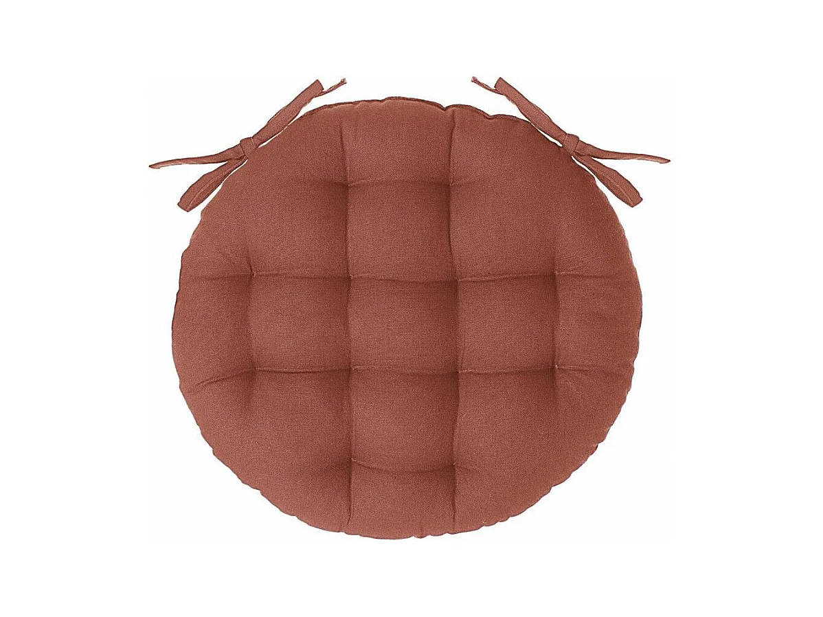 Galette de Chaise Ronde "Leana" 38cm Terracotta