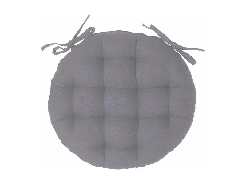 Galette de Chaise Ronde "Leana" 38cm Gris