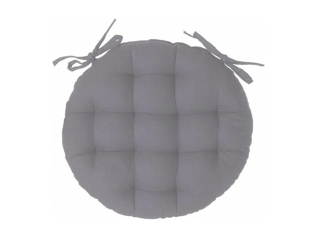 Galette de Chaise Ronde "Leana" 38cm Gris