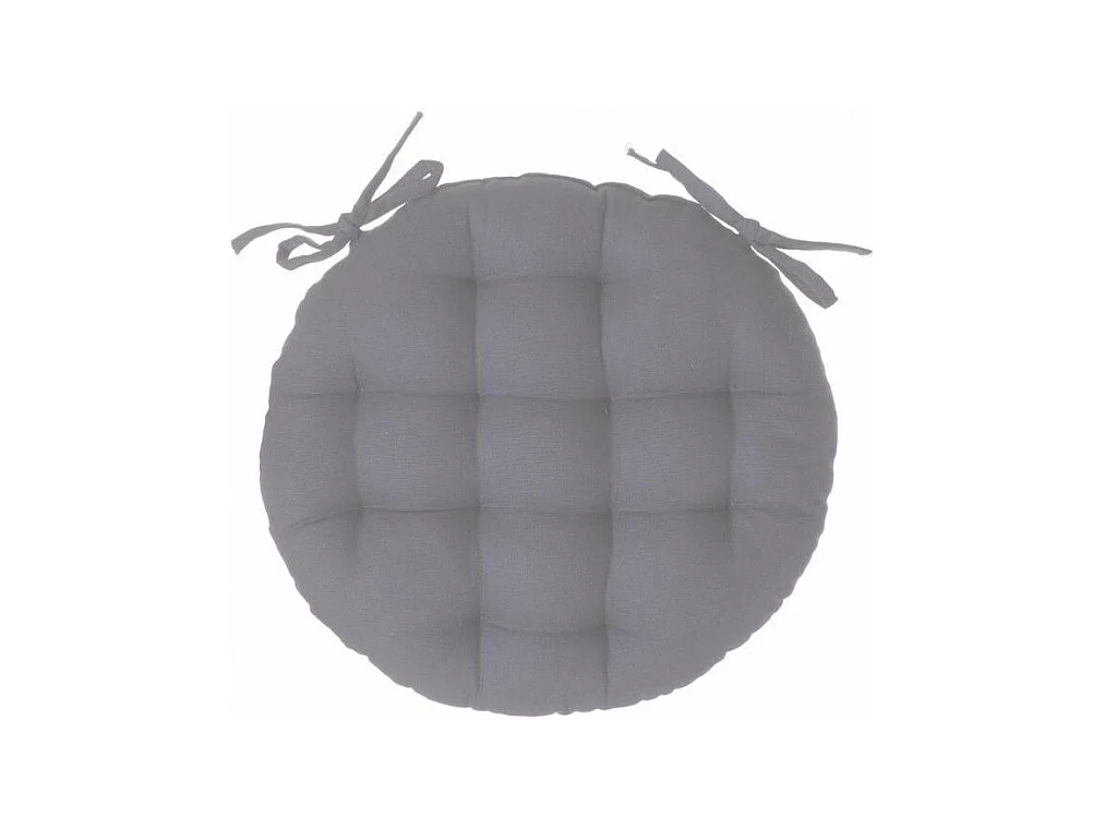 Galette de Chaise Ronde "Leana" 38cm Gris