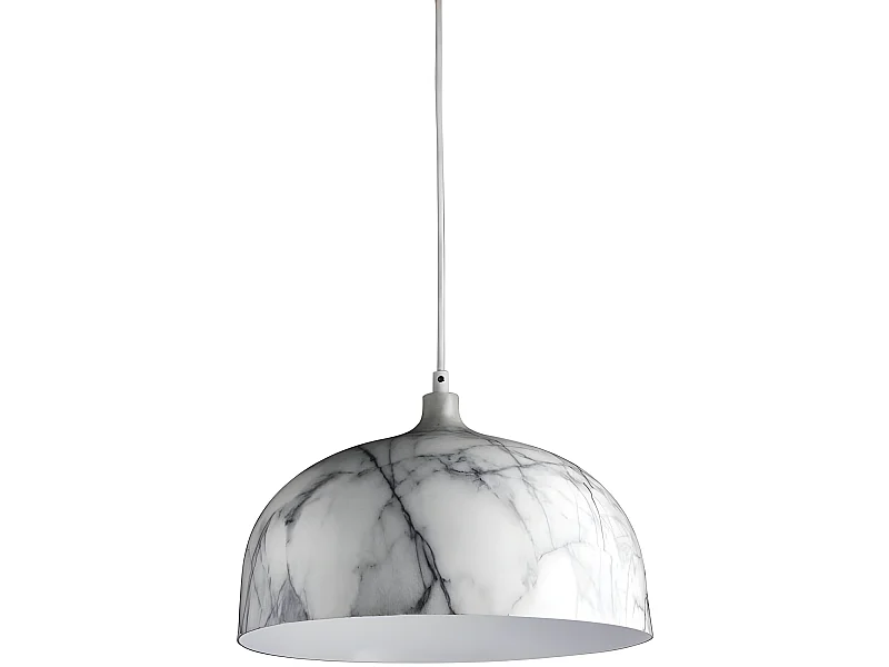 Lampe Suspension Effet Marbre "Elkmont" 128cm Gris