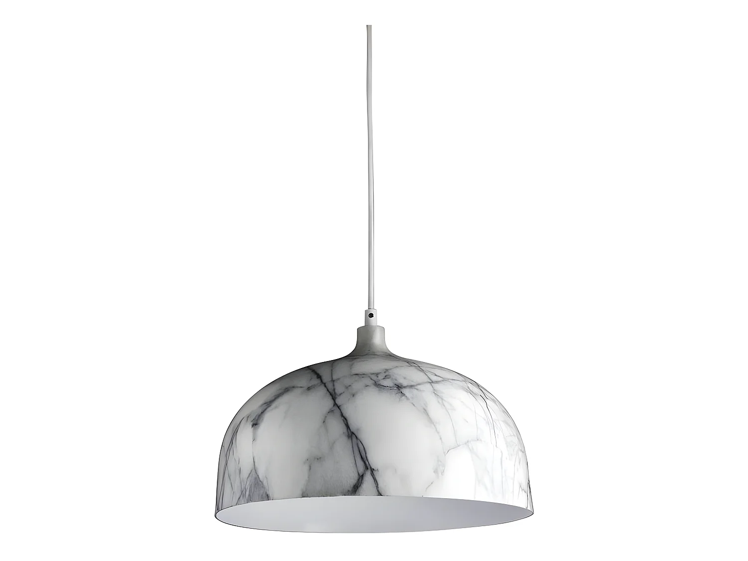 Lampe Suspension Effet Marbre "Elkmont" 128cm Gris