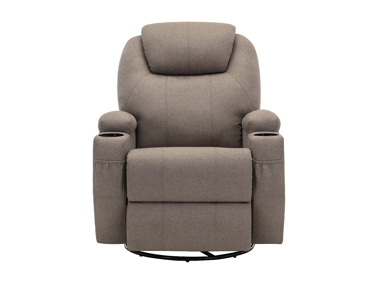 Fauteuil massant SILVANO en tissu - Taupe